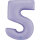 Folienballon Zahl 5 - Satin Lilac
