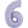 Folienballon Zahl 6 - Satin Lilac