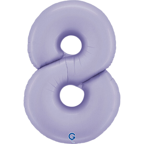 Folienballon Zahl 8 - Satin Lilac