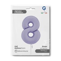 Folienballon Zahl 8 - Satin Lilac
