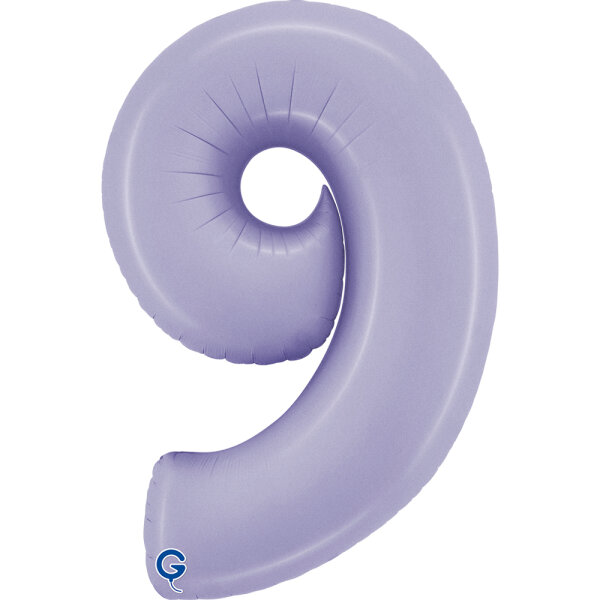 Folienballon Zahl 9 - Satin Lilac