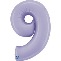 Folienballon Zahl 9 - Satin Lilac