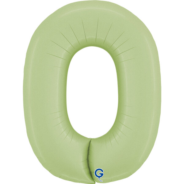 Folienballon Zahl 0 - Satin Olive Green