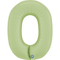 Folienballon Zahl 0 - Satin Olive Green