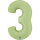 Folienballon Zahl 3 - Satin Olive Green