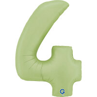 Folienballon Zahl 4 - Satin Olive Green