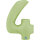 Folienballon Zahl 4 - Satin Olive Green