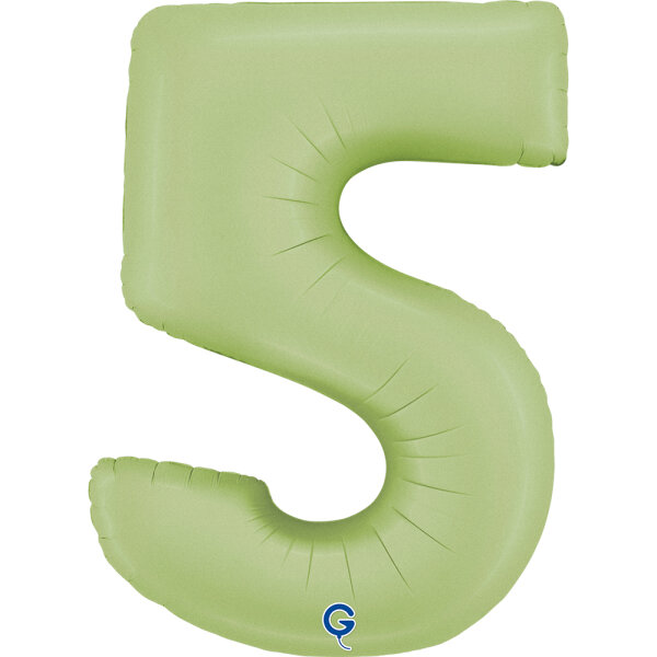 Folienballon Zahl 5 - Satin Olive Green