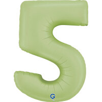Folienballon Zahl 5 - Satin Olive Green