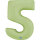 Folienballon Zahl 5 - Satin Olive Green