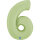 Folienballon Zahl 6 - Satin Olive Green
