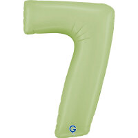 Folienballon Zahl 7 - Satin Olive Green