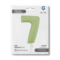 Folienballon Zahl 7 - Satin Olive Green