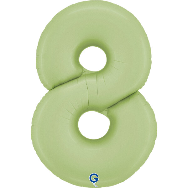Folienballon Zahl 8 - Satin Olive Green