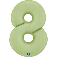 Folienballon Zahl 8 - Satin Olive Green