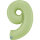 Folienballon Zahl 9 - Satin Olive Green