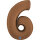 Folienballon Zahl 6 - Satin Chocolate