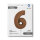 Folienballon Zahl 6 - Satin Chocolate