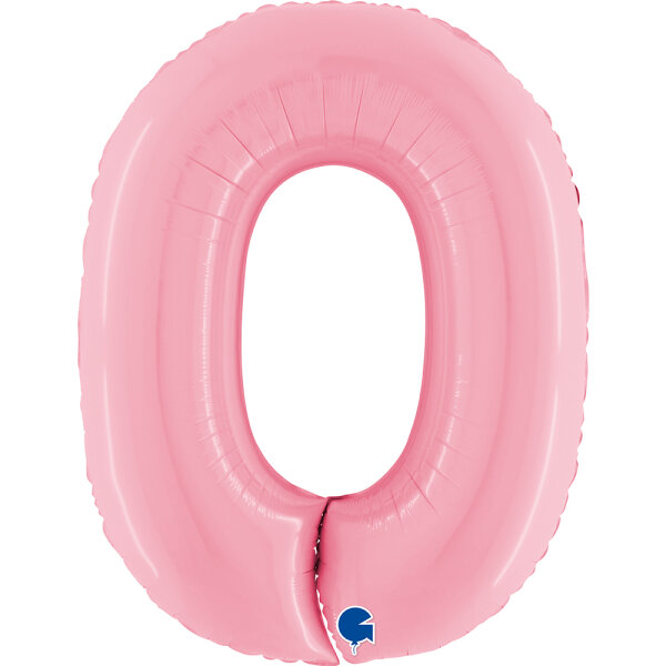 Folienballon Zahl 0 rosa pastell