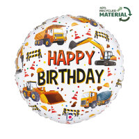 Folienballon HBD - Construction Equipment Birthday
