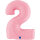 Folienballon Zahl 2 rosa pastell