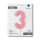 Folienballon Zahl 3 rosa pastell