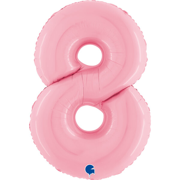 Folienballon Zahl 8 rosa pastell