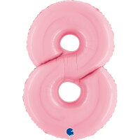 Folienballon Zahl 8 rosa pastell