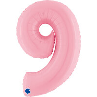 Folienballon Zahl 9 rosa pastell