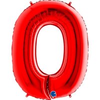 Folienballon Zahl 0 rot