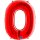 Folienballon Zahl 0 rot