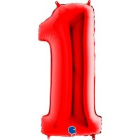 Folienballon Zahl 1 rot