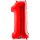 Folienballon Zahl 1 rot
