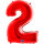 Folienballon Zahl 2 rot