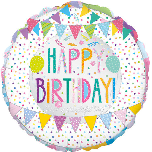 Folienballon HBD - Patchwork Birthday