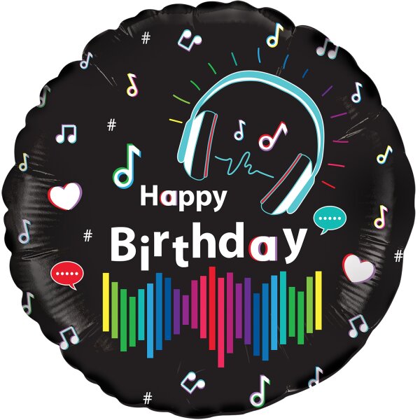 Folienballon HBD - Media Music Birthday