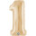 Folienballon Zahl 1 - White Gold