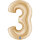 Folienballon Zahl 3 - White Gold