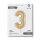 Folienballon Zahl 3 - White Gold