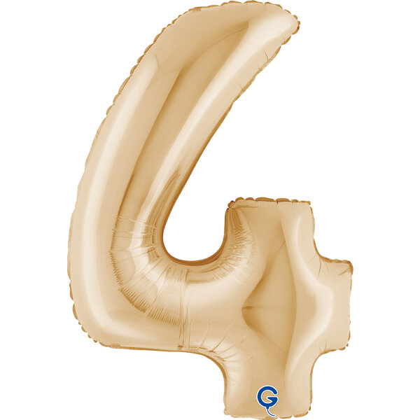 Folienballon Zahl 4 - White Gold