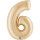 Folienballon Zahl 6 - White Gold