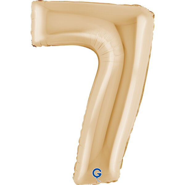 Folienballon Zahl 7 - White Gold