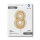 Folienballon Zahl 8 - White Gold