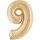 Folienballon Zahl 9 - White Gold
