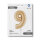 Folienballon Zahl 9 - White Gold