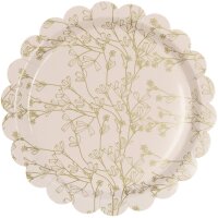 Pappteller Blumen - Apricot/Gol