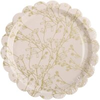 Pappteller Blumen - Apricot/Gol