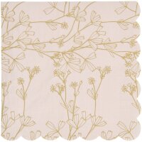 Servietten Blumen - Apricot/Gold