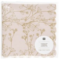 Servietten Blumen - Apricot/Gold