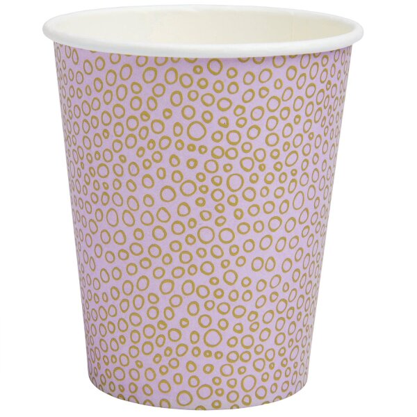 Pappbecher Bubbles - Mauve/Gold